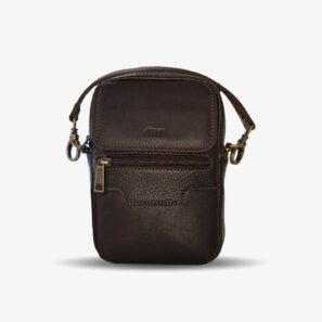 کیف دوشی مردانه کوچک قهوه‌ای 